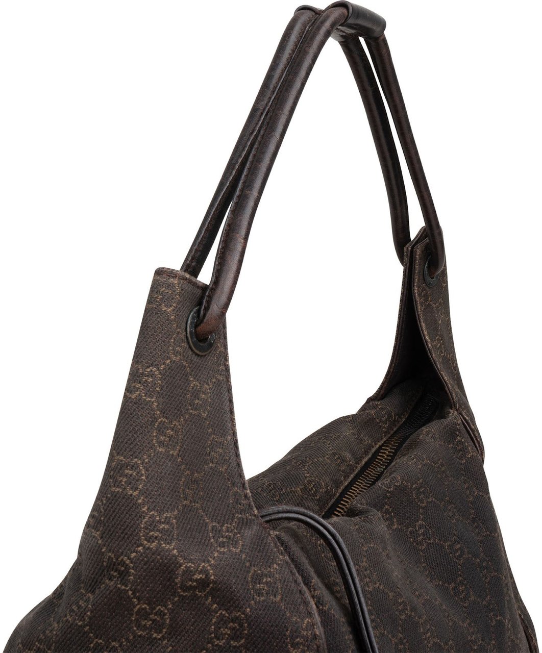Gucci Monogram GG Canvas Hobo Shoulder Bag Bruin