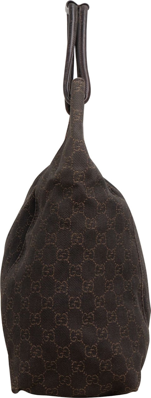 Gucci Monogram GG Canvas Hobo Shoulder Bag Bruin