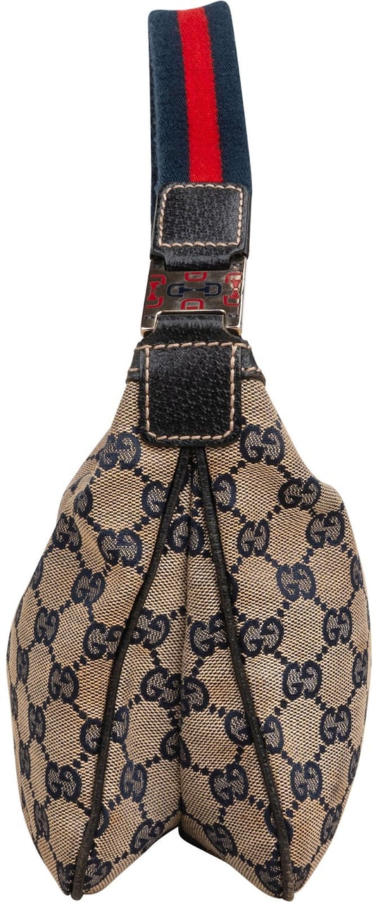 Gucci Monogram GG Canvas Pochette Shoulder Bag Donkergrijs