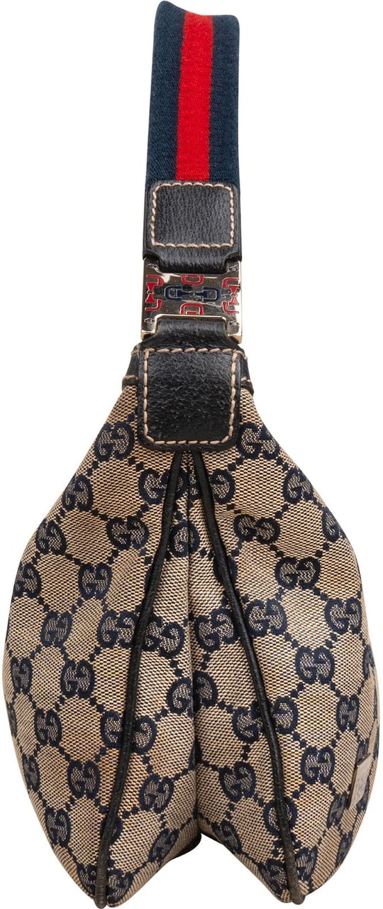 Gucci Monogram GG Canvas Pochette Shoulder Bag Donkergrijs