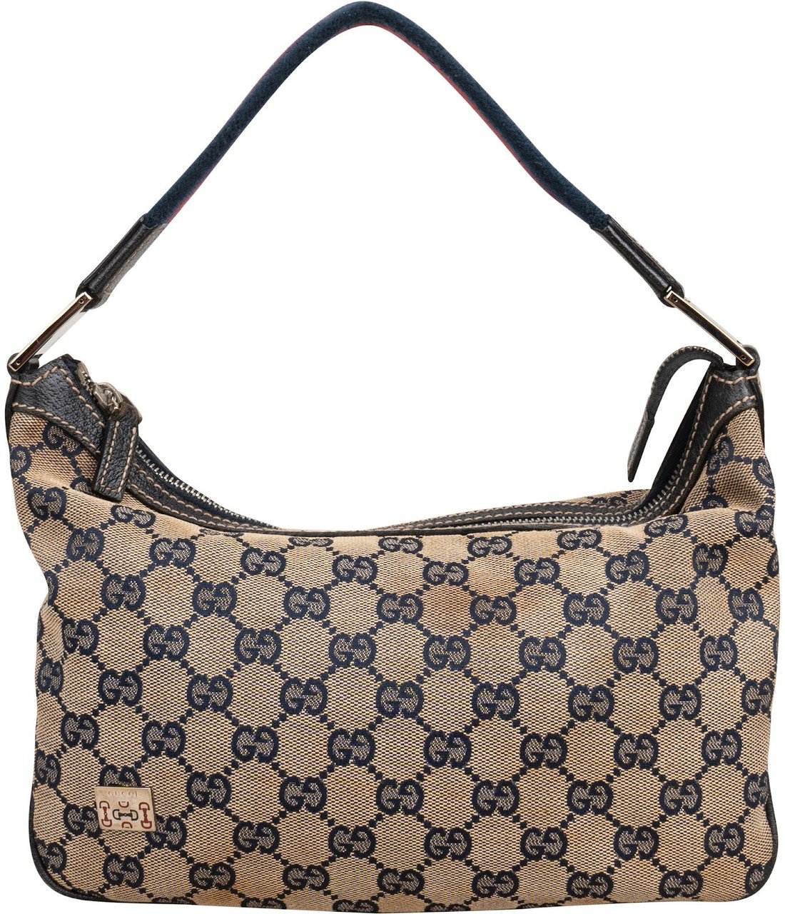 Gucci Monogram GG Canvas Pochette Shoulder Bag Donkergrijs
