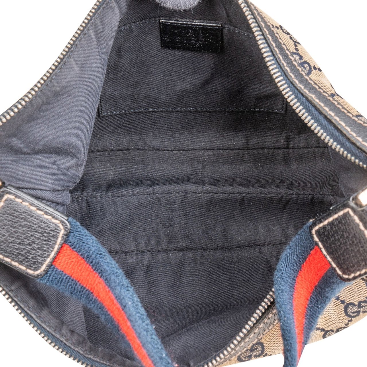 Gucci Monogram GG Canvas Pochette Shoulder Bag Donkergrijs