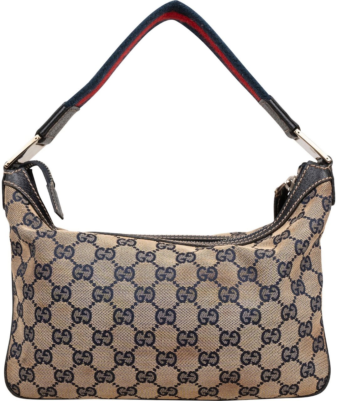 Gucci Monogram GG Canvas Pochette Shoulder Bag Donkergrijs