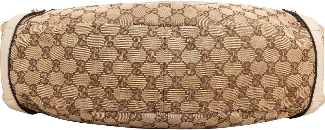 Gucci Monogram GG Canvas Abbey D-Ring Hobo Shoulder Bag Beige