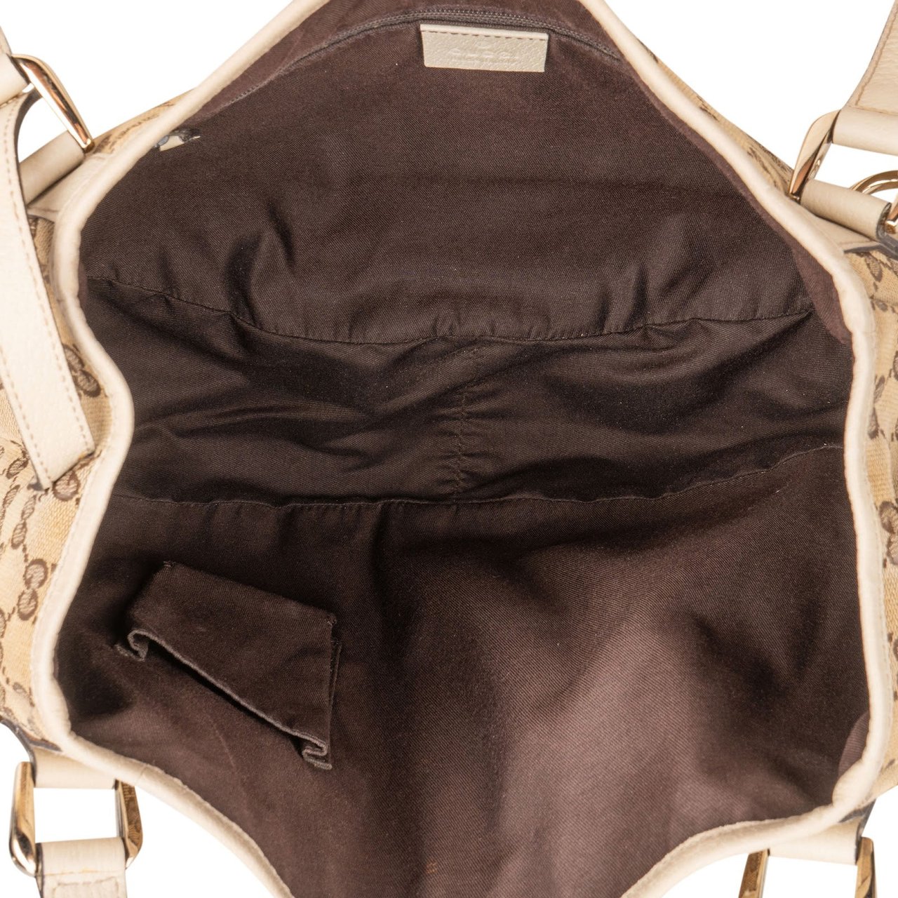 Gucci Monogram GG Canvas Abbey D-Ring Hobo Shoulder Bag Beige
