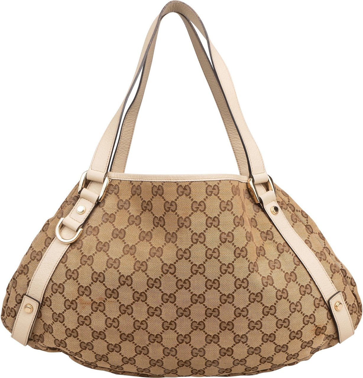 Gucci Monogram GG Canvas Abbey D-Ring Hobo Shoulder Bag Beige