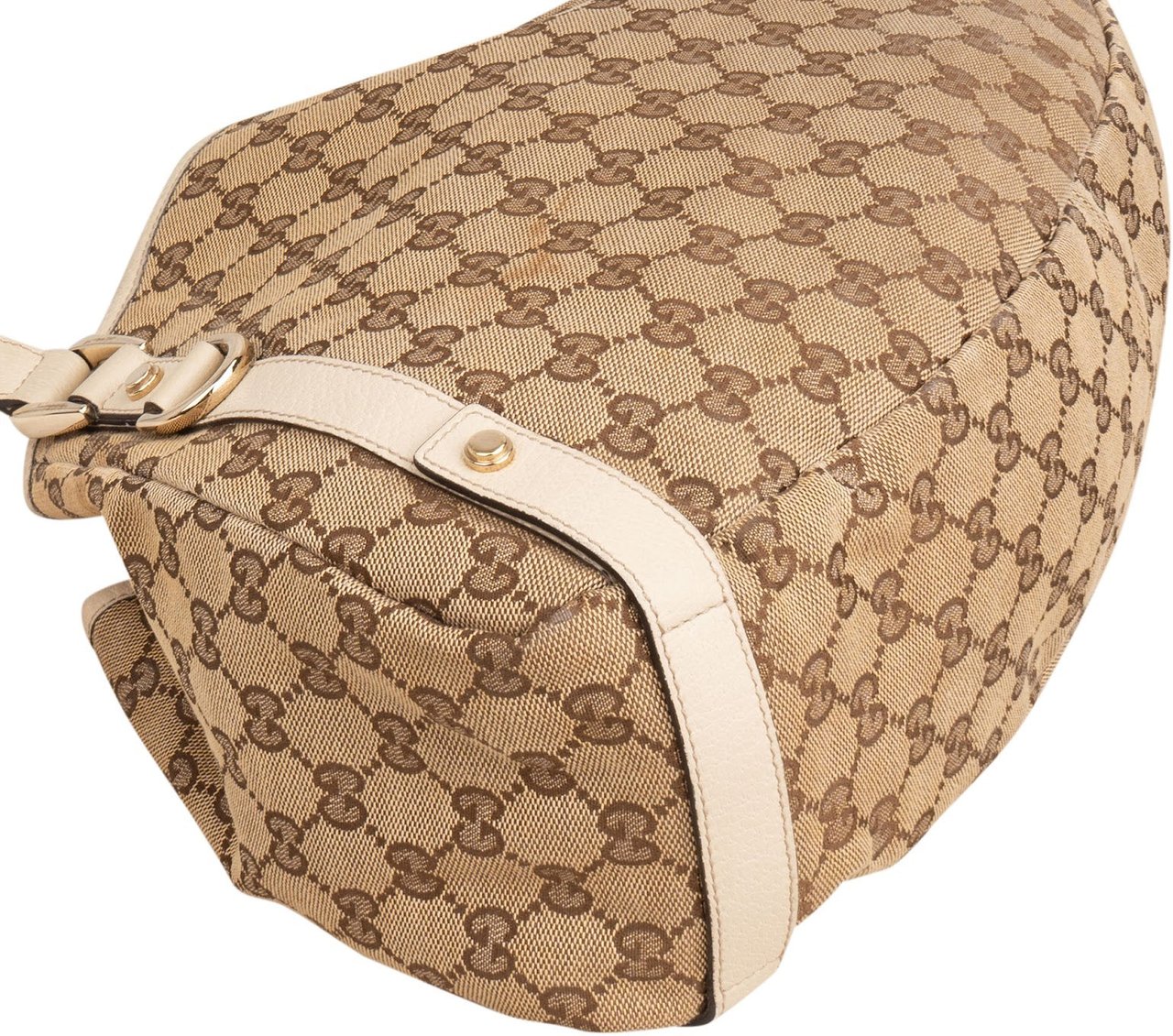 Gucci Monogram GG Canvas Abbey D-Ring Hobo Shoulder Bag Beige