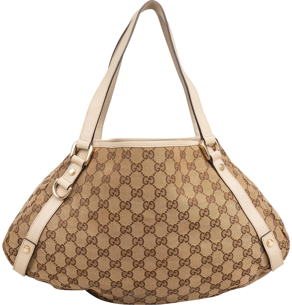Gucci Monogram GG Canvas Abbey D-Ring Hobo Shoulder Bag Beige
