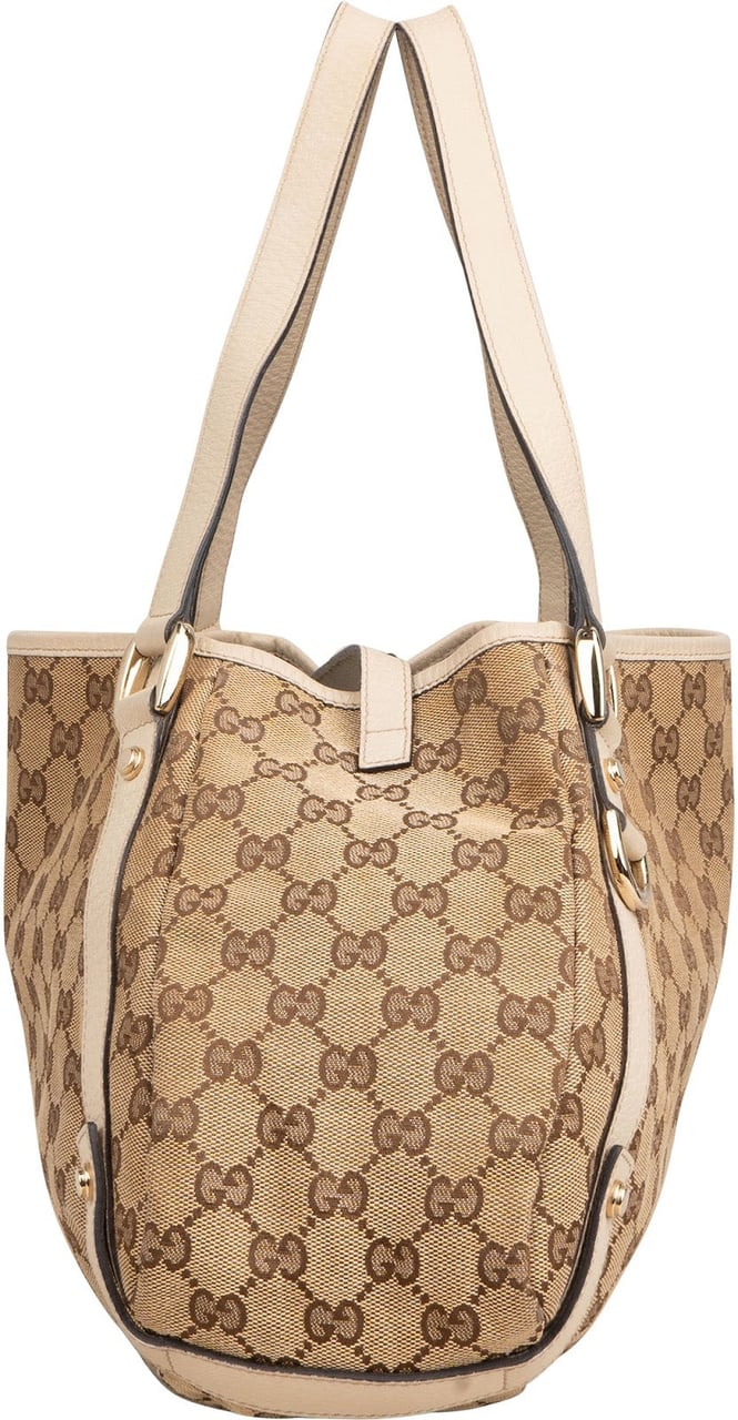 Gucci Monogram GG Canvas Abbey D-Ring Hobo Shoulder Bag Beige
