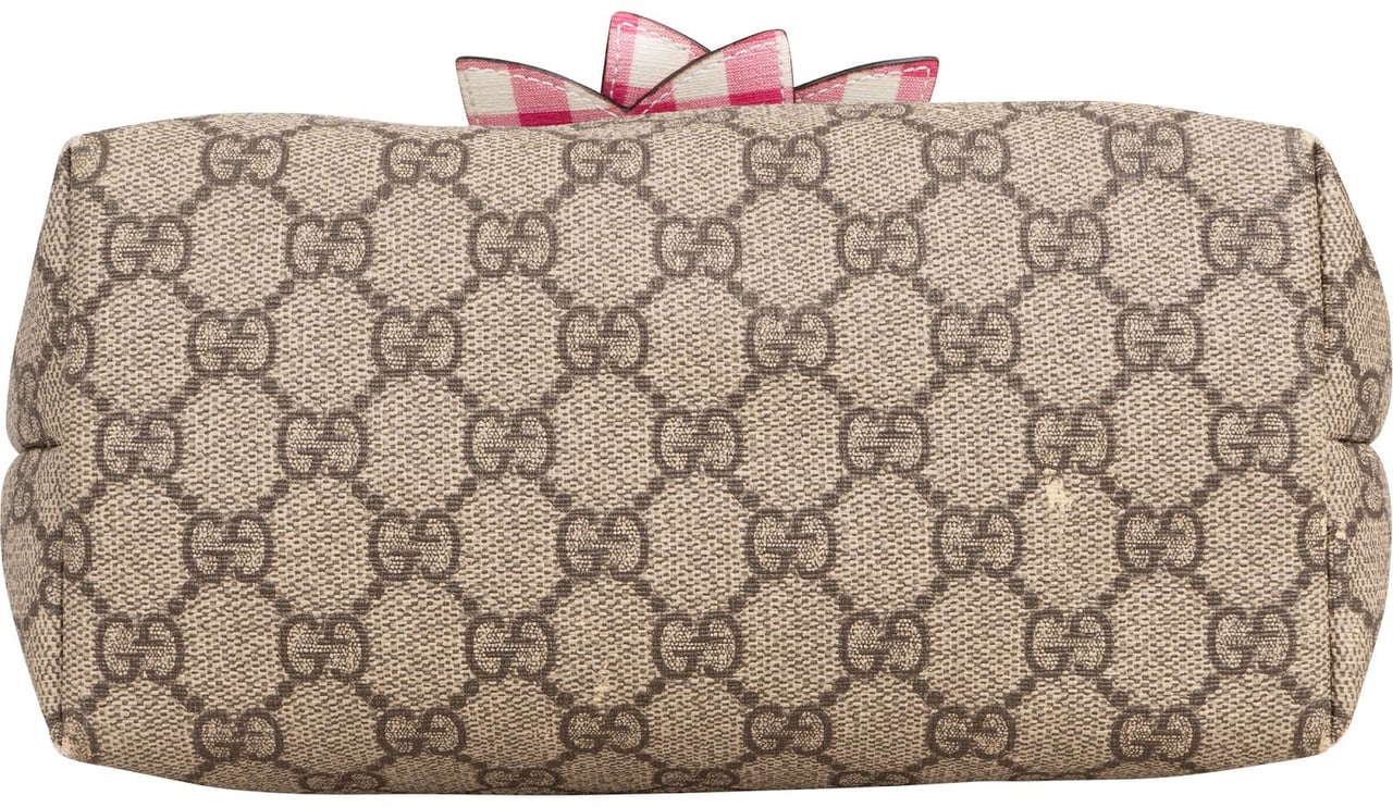 Gucci Monogram GG Supreme Children's Tote Bow Handbag Geel