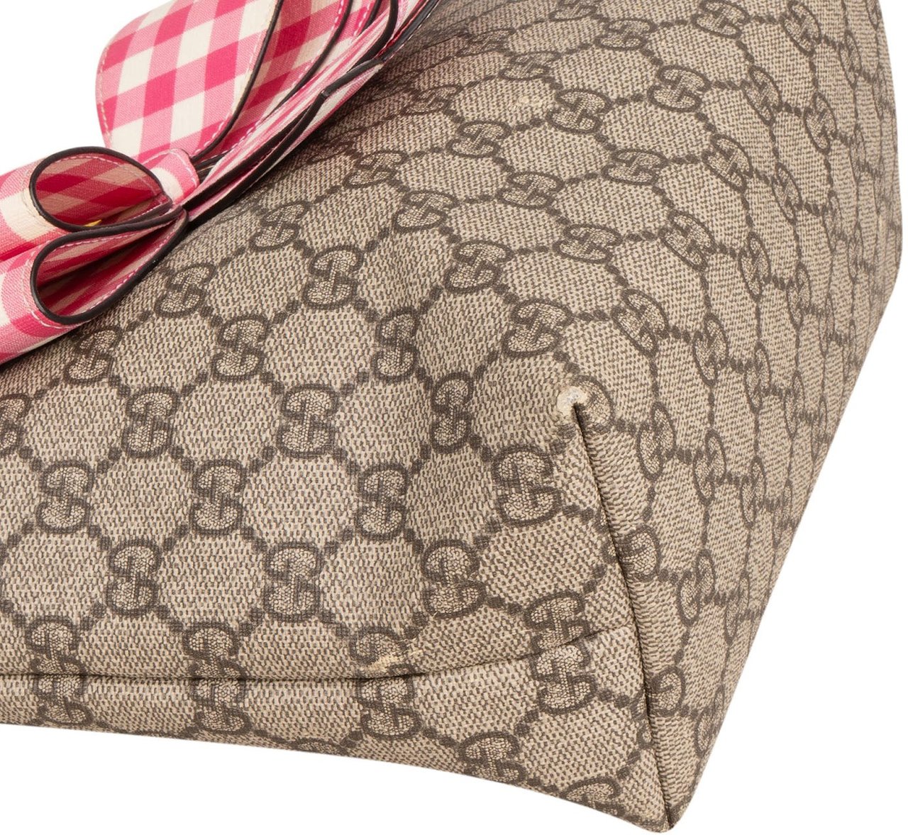 Gucci Monogram GG Supreme Children's Tote Bow Handbag Geel