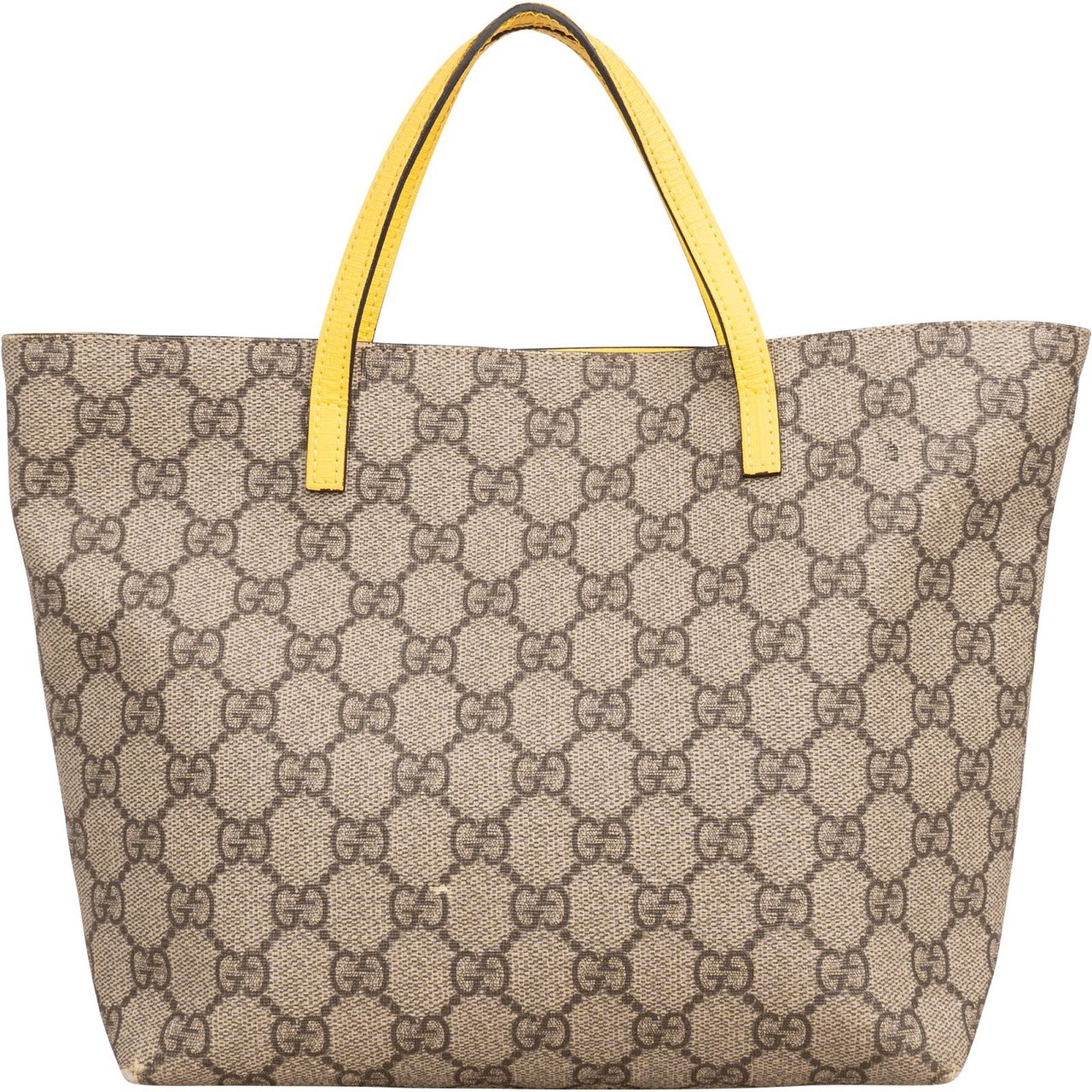 Gucci Monogram GG Supreme Children's Tote Bow Handbag Geel