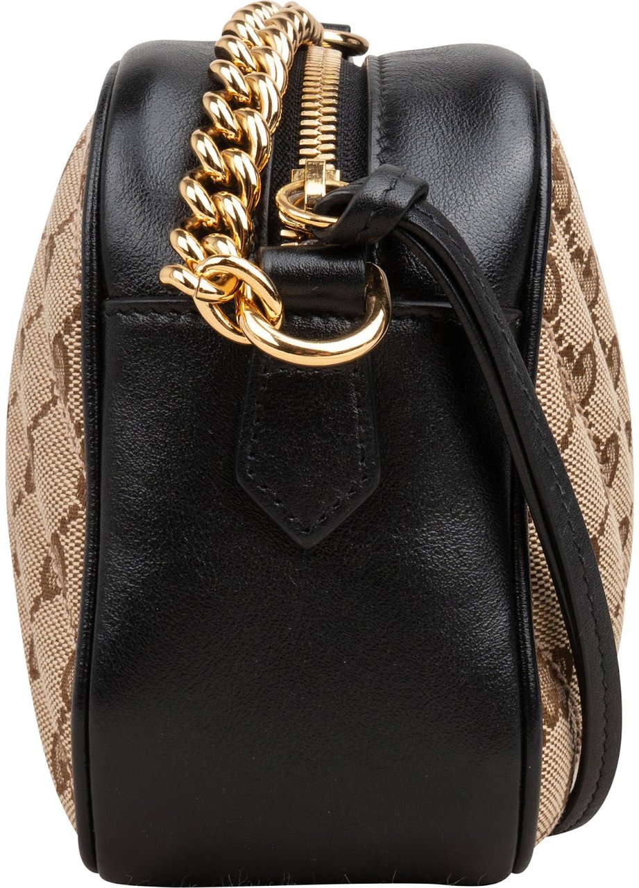 Gucci Monogram GG Canvas Marmont Medium Camera Crossbody Bag Beige