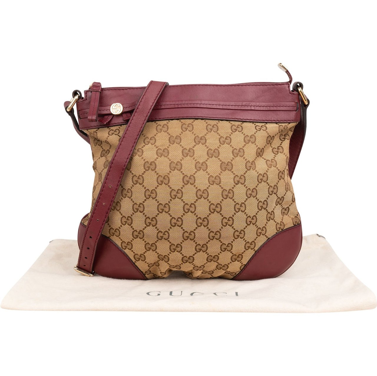 Gucci Monogram GG Canvas Princy Messenger Crossbody Bag Beige