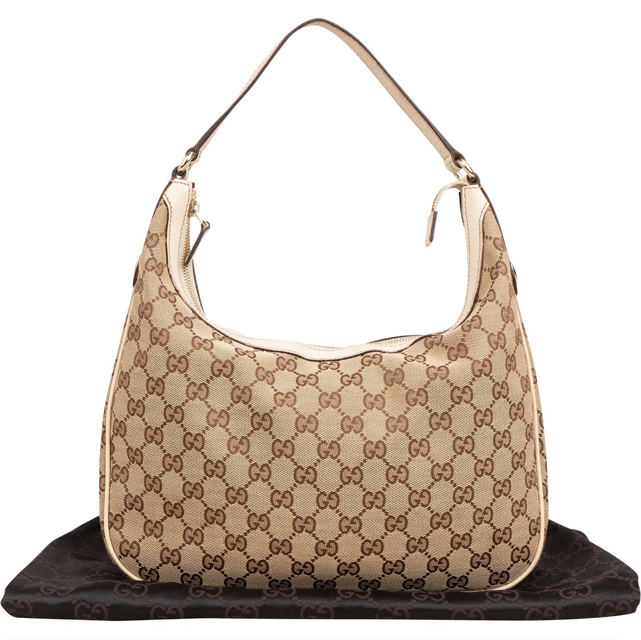 Gucci Monogram GG Canvas Eclipse Hobo Shoulder Bag Beige