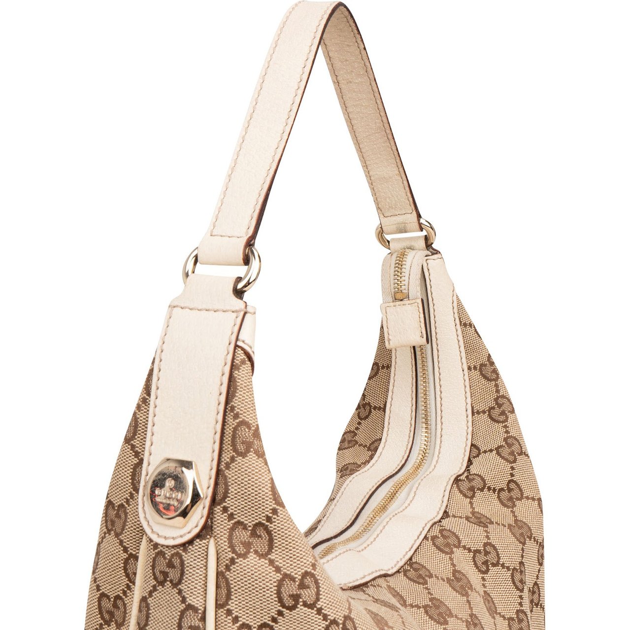 Gucci Monogram GG Canvas Eclipse Hobo Shoulder Bag Beige