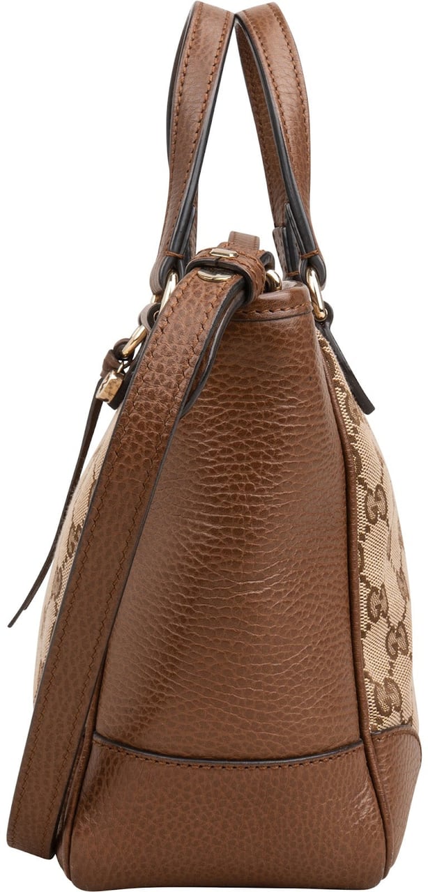 Gucci Monogram GG Canvas Bree Mini Tote Crossbody Handbag Beige