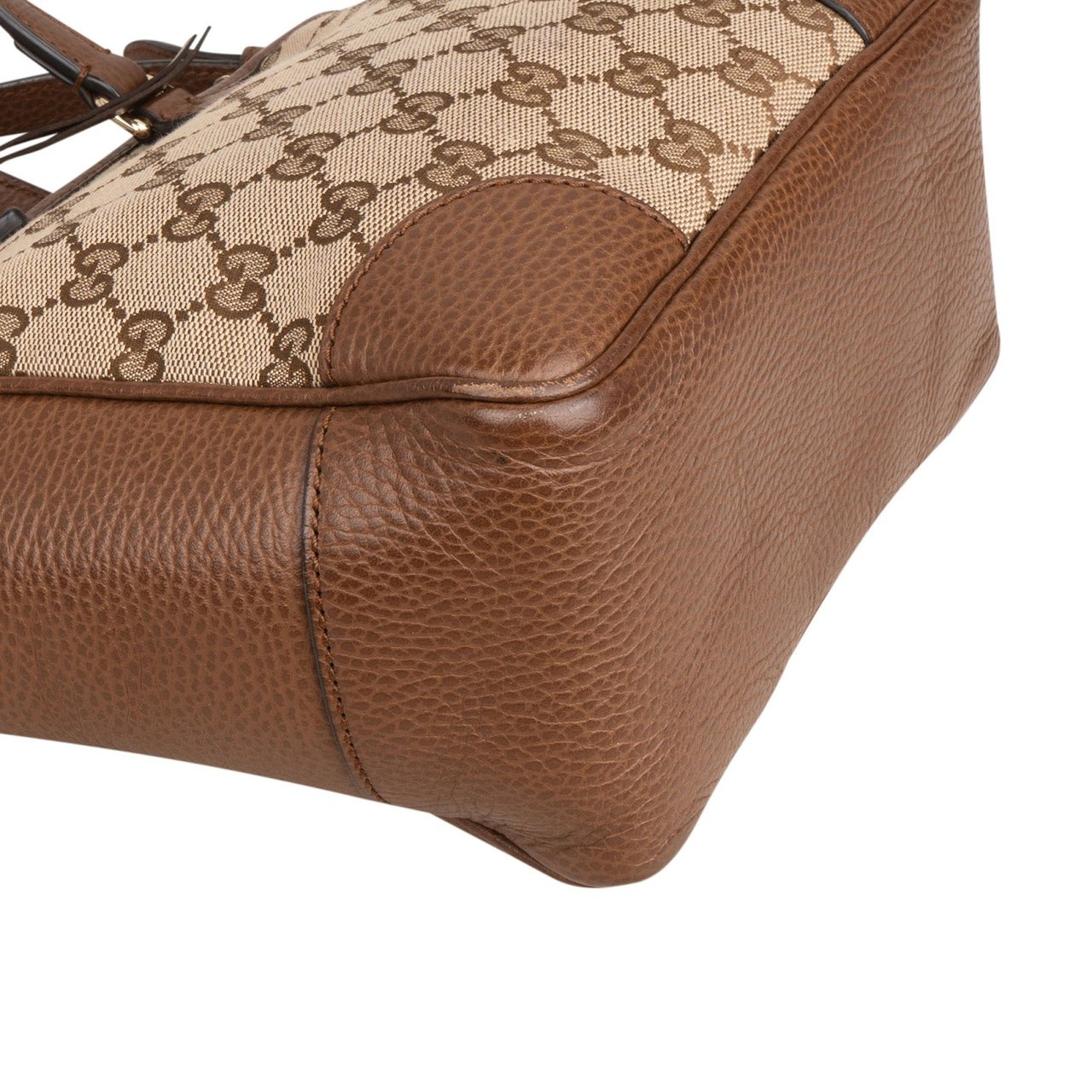 Gucci Monogram GG Canvas Bree Mini Tote Crossbody Handbag Beige