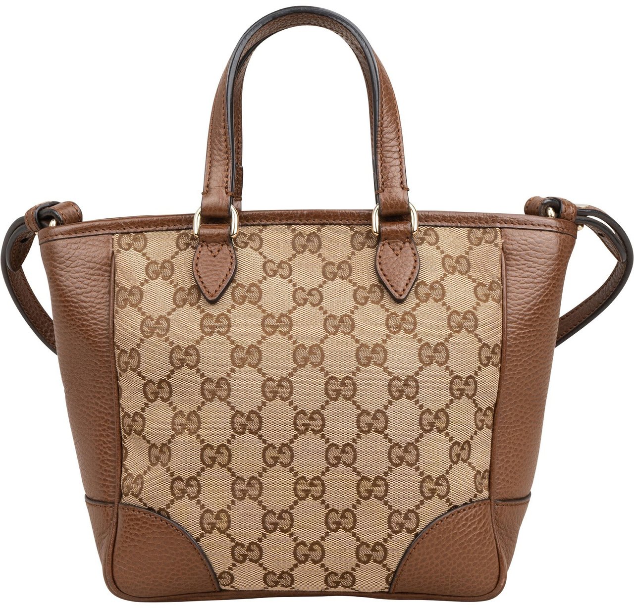 Gucci Monogram GG Canvas Bree Mini Tote Crossbody Handbag Beige