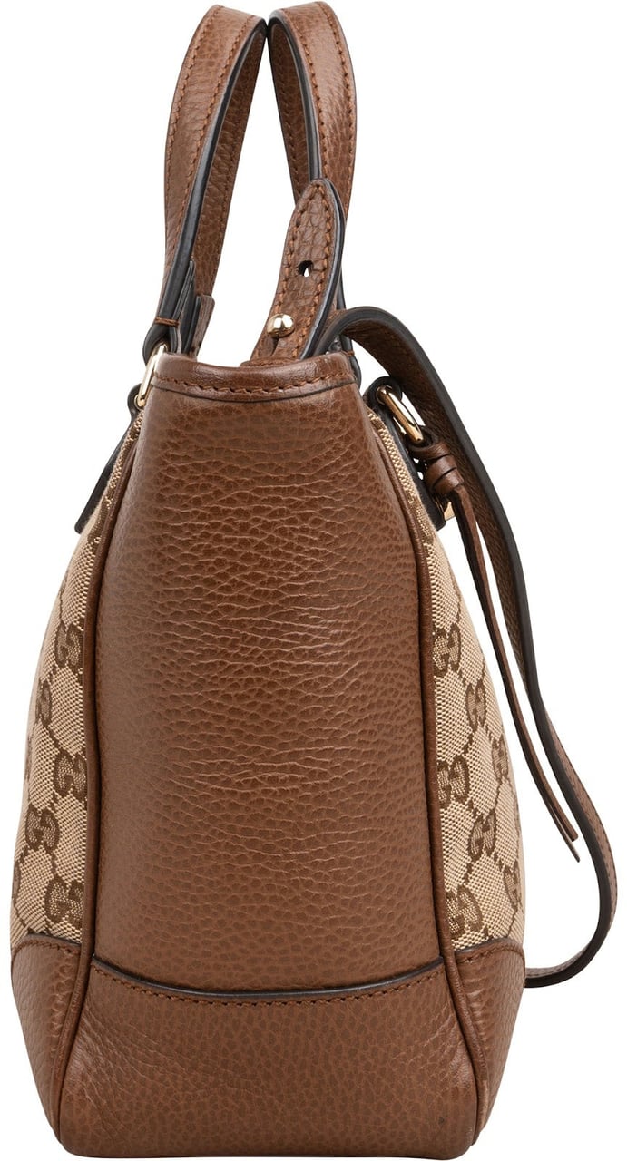 Gucci Monogram GG Canvas Bree Mini Tote Crossbody Handbag Beige