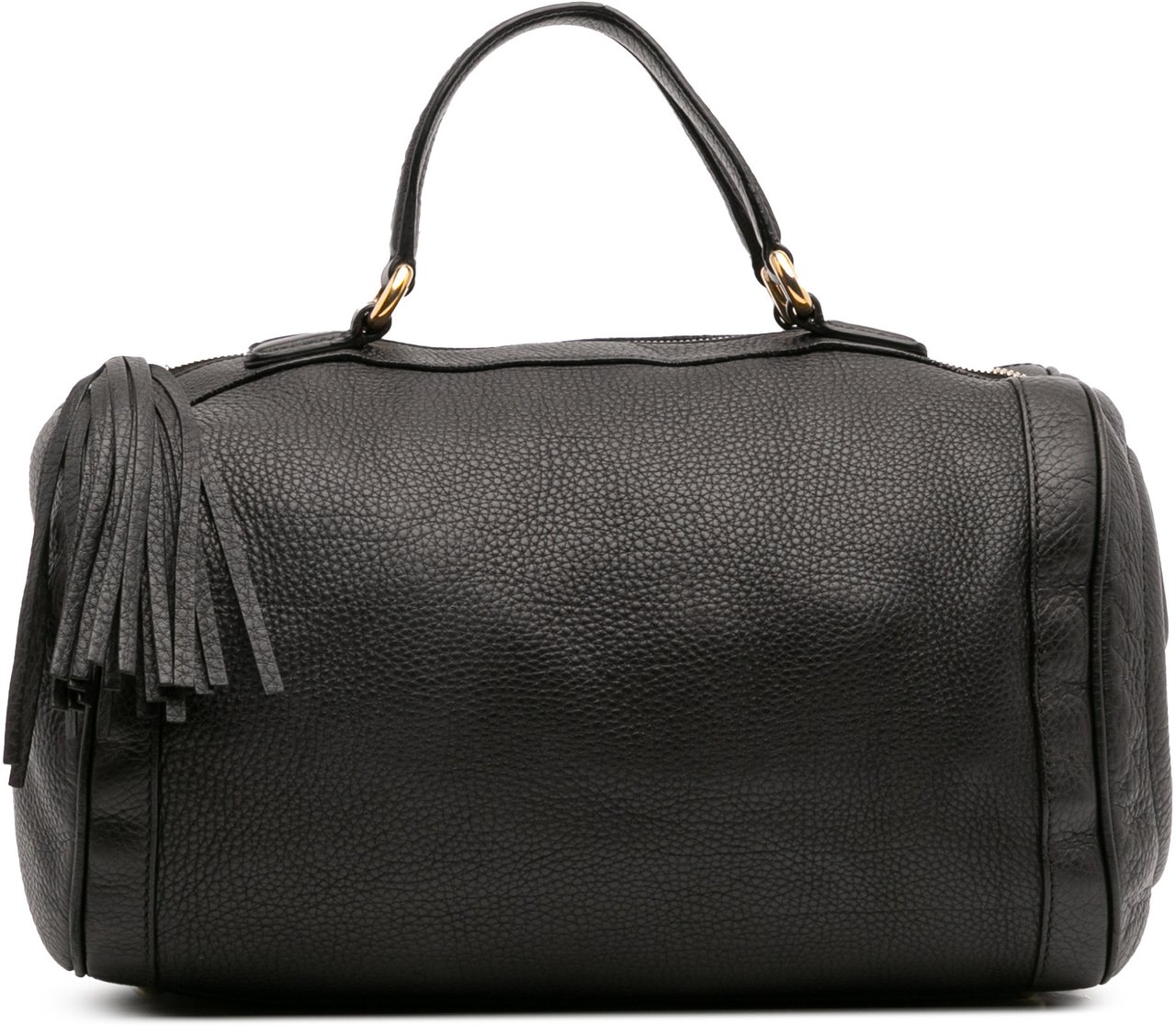 Gucci Medium Pebbled Calfskin Soho Boston Bag Zwart