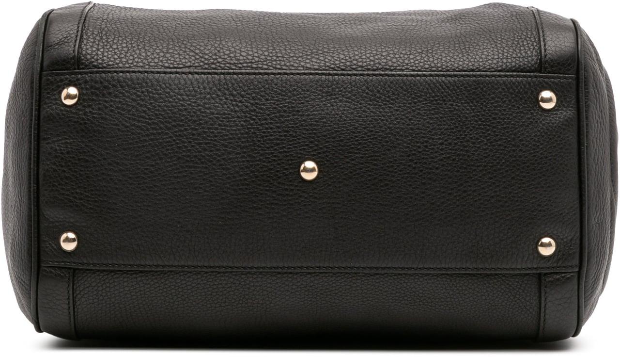 Gucci Medium Pebbled Calfskin Soho Boston Bag Zwart