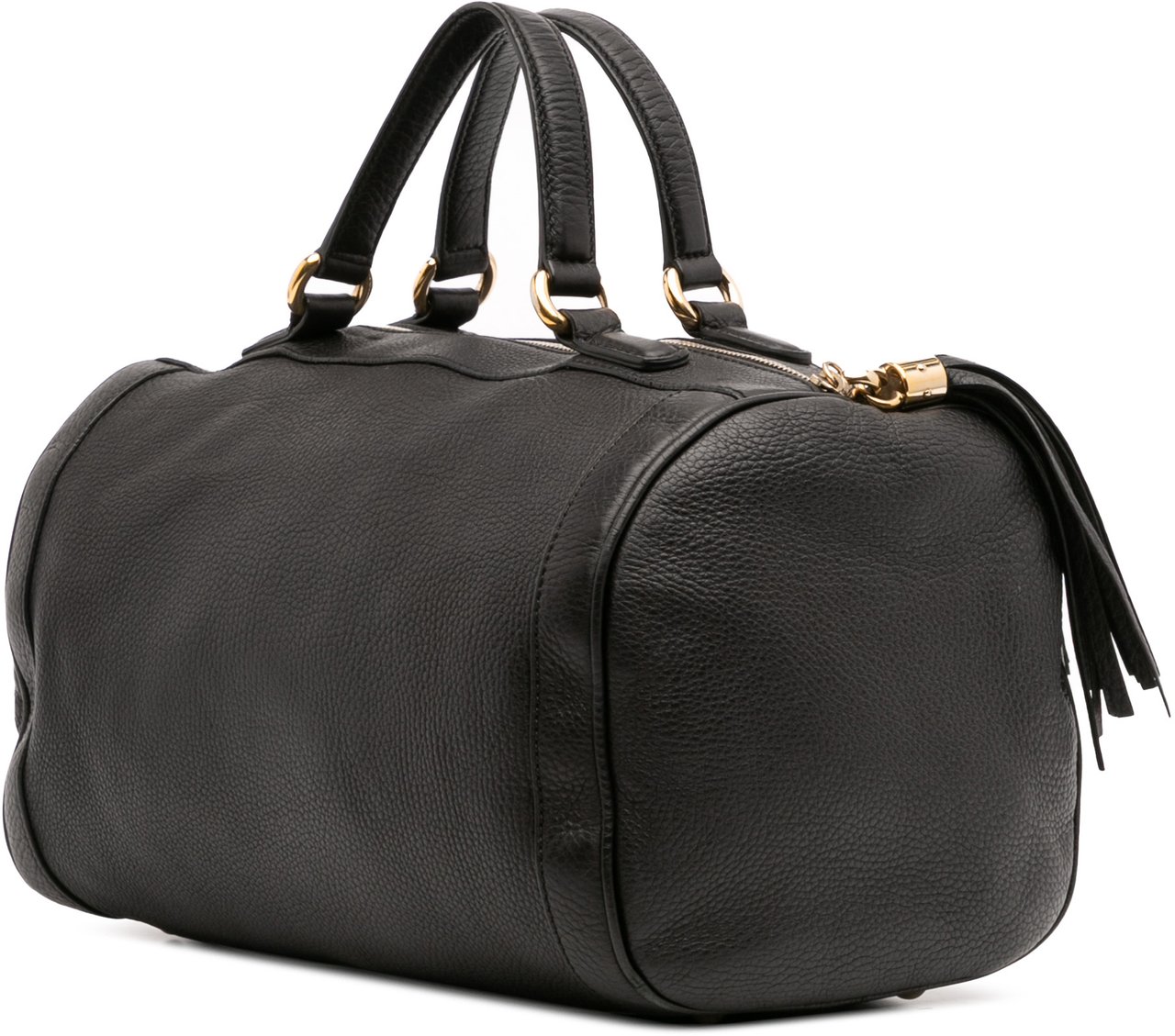 Gucci Medium Pebbled Calfskin Soho Boston Bag Zwart