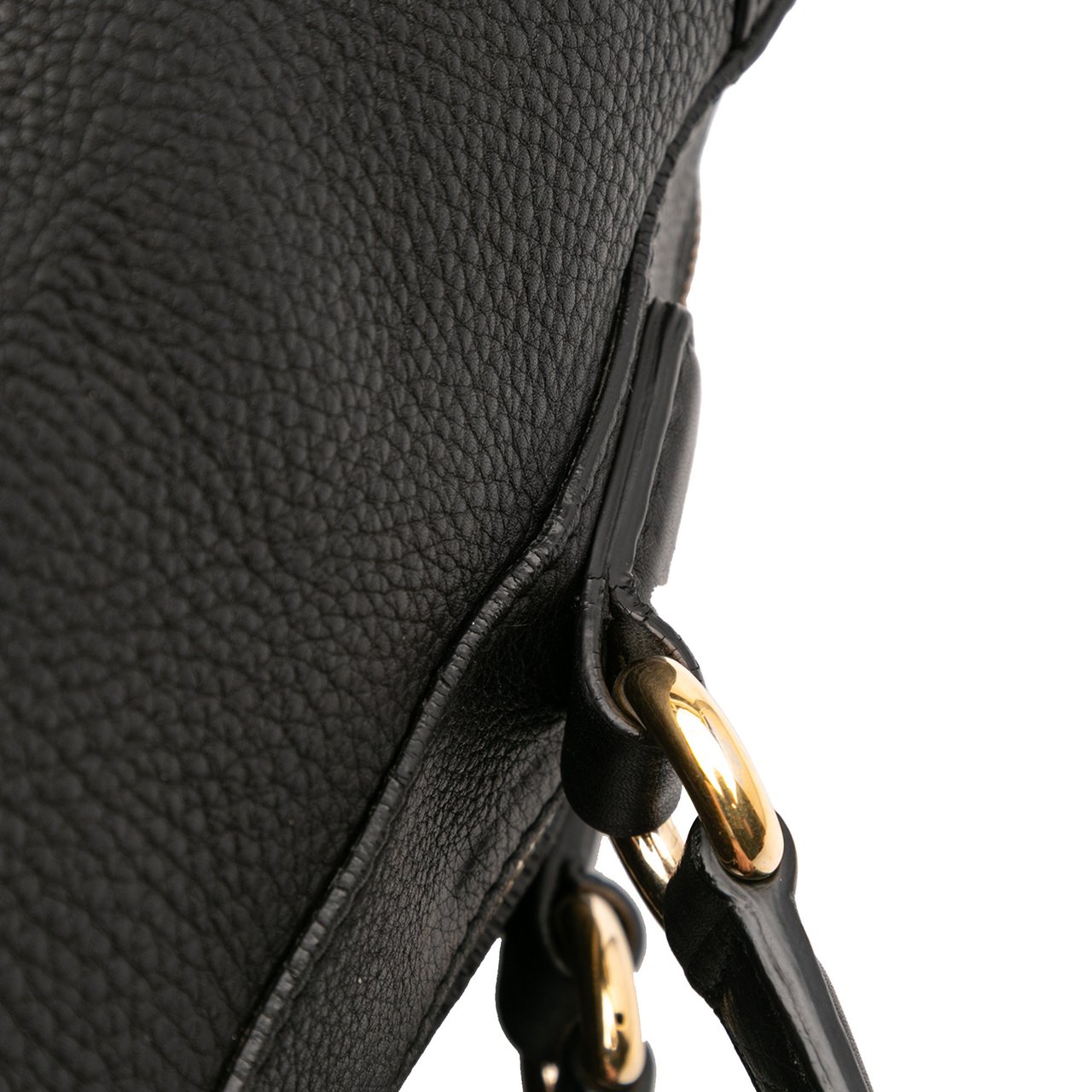 Gucci Medium Pebbled Calfskin Soho Boston Bag Zwart