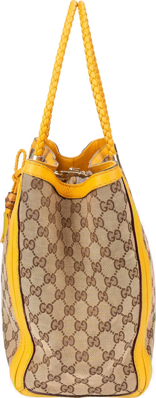 Gucci Gucci GG Monogram Bamboo Handbag Bruin