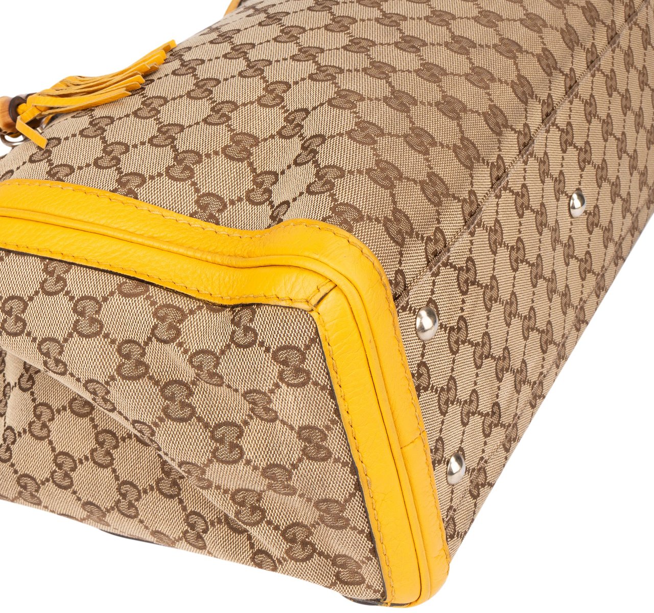 Gucci Gucci GG Monogram Bamboo Handbag Bruin