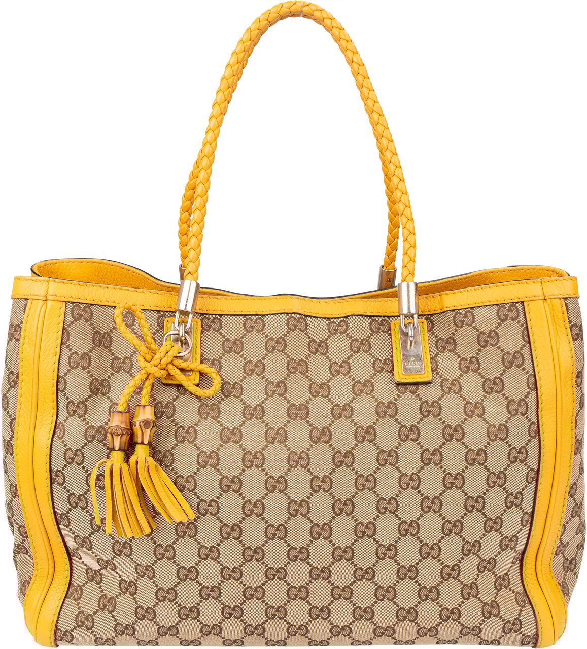 Gucci Gucci GG Monogram Bamboo Handbag Bruin