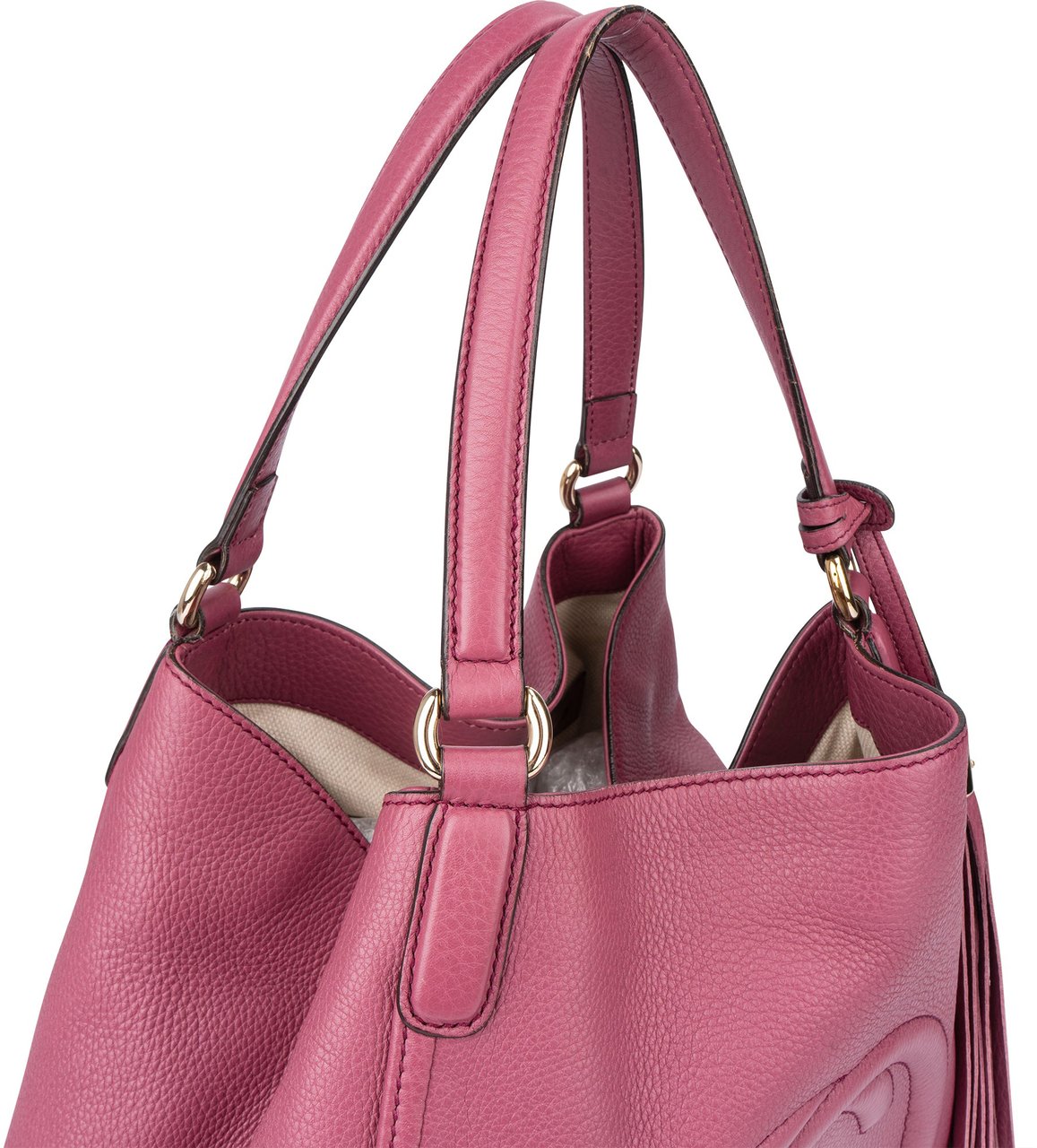 Gucci Gucci Pink Leather GG Soho Handbag Roze