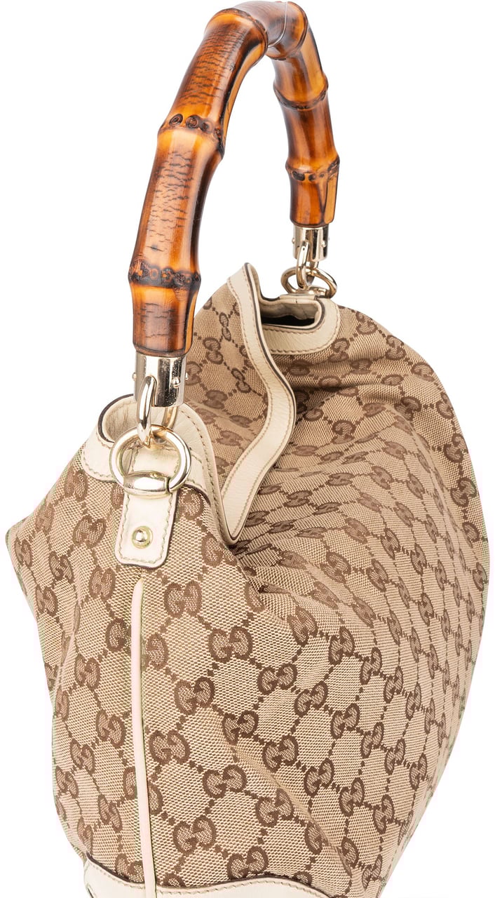 Gucci Gucci GG Monogram Bamboo Handbag Bruin