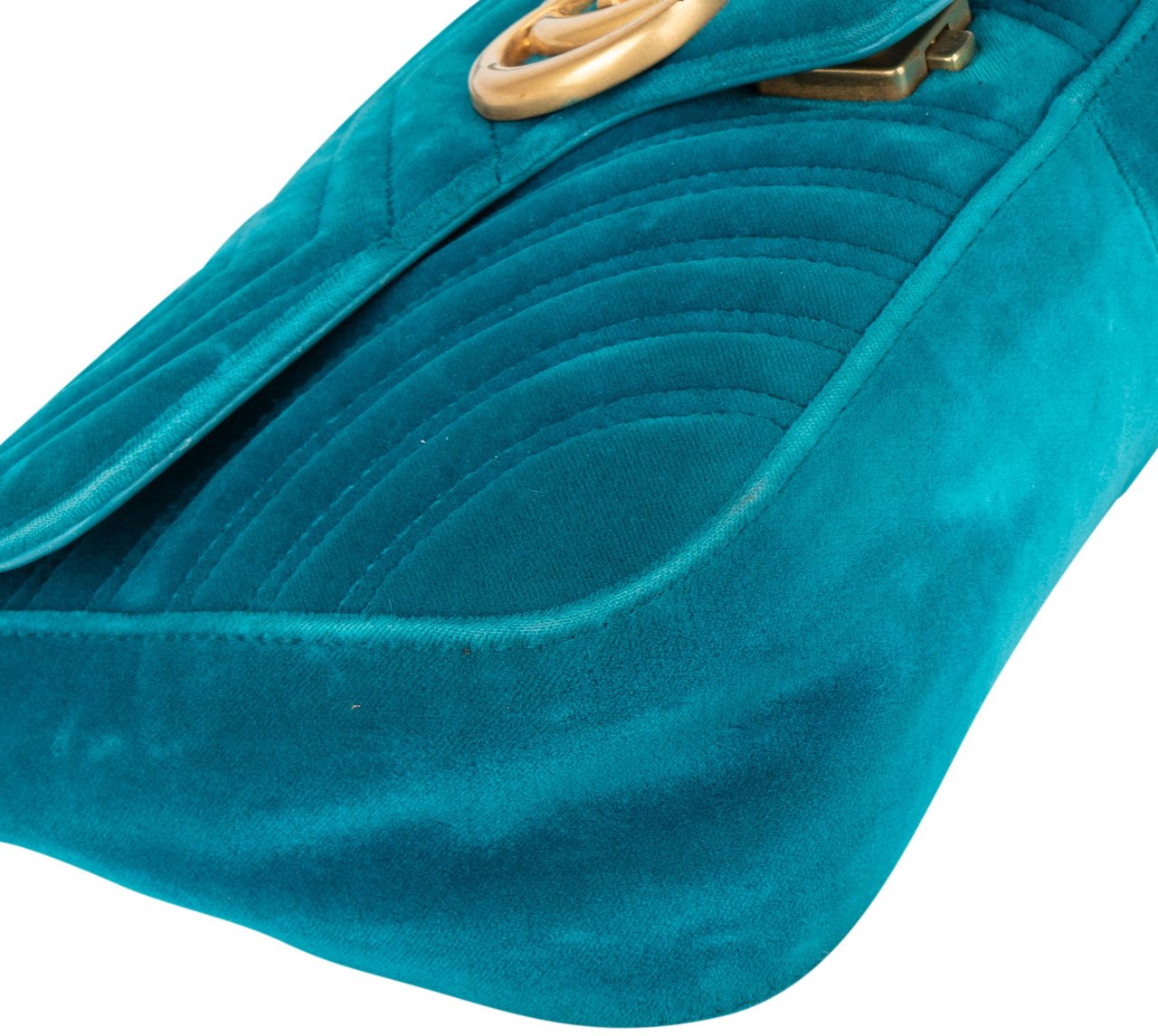 Gucci Gucci Blue Satin GG Marmont Crossbody Bag Blauw