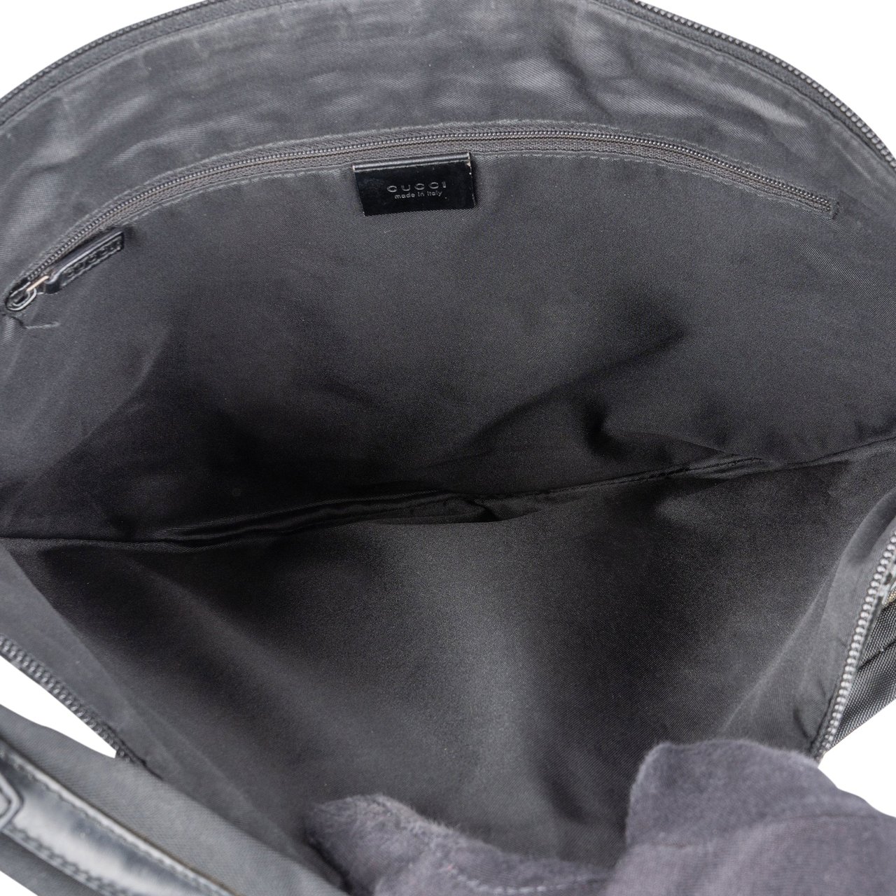 Gucci Gucci Suede GG Monogram Hobo Bag Zwart