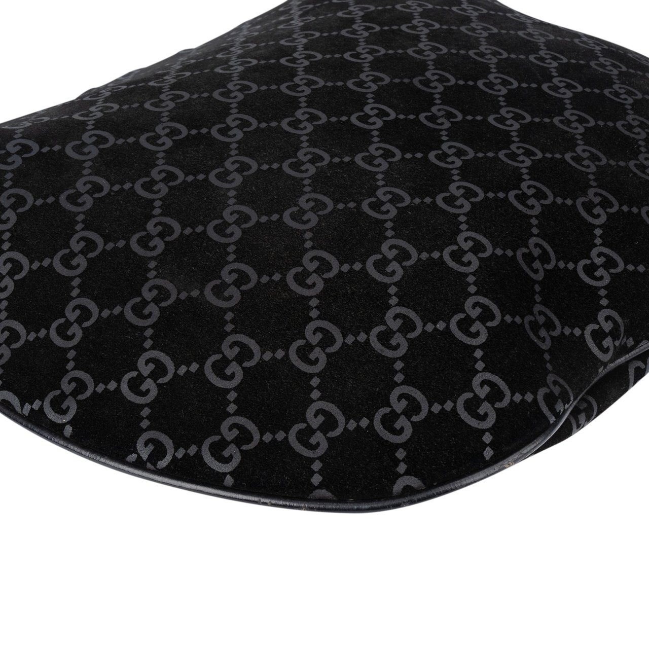 Gucci Gucci Suede GG Monogram Hobo Bag Zwart