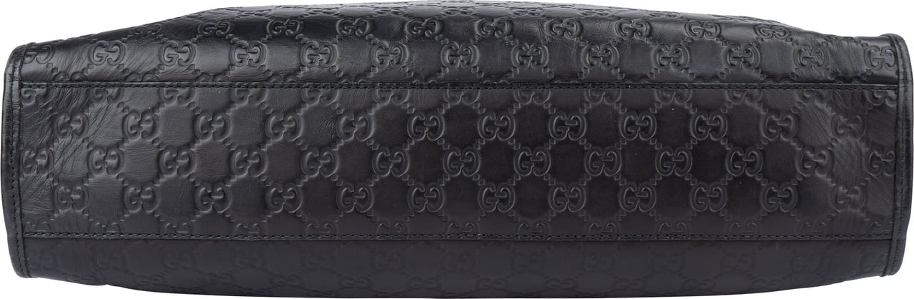 Gucci Gucci GG Leather Monogram Business Handbag Zwart