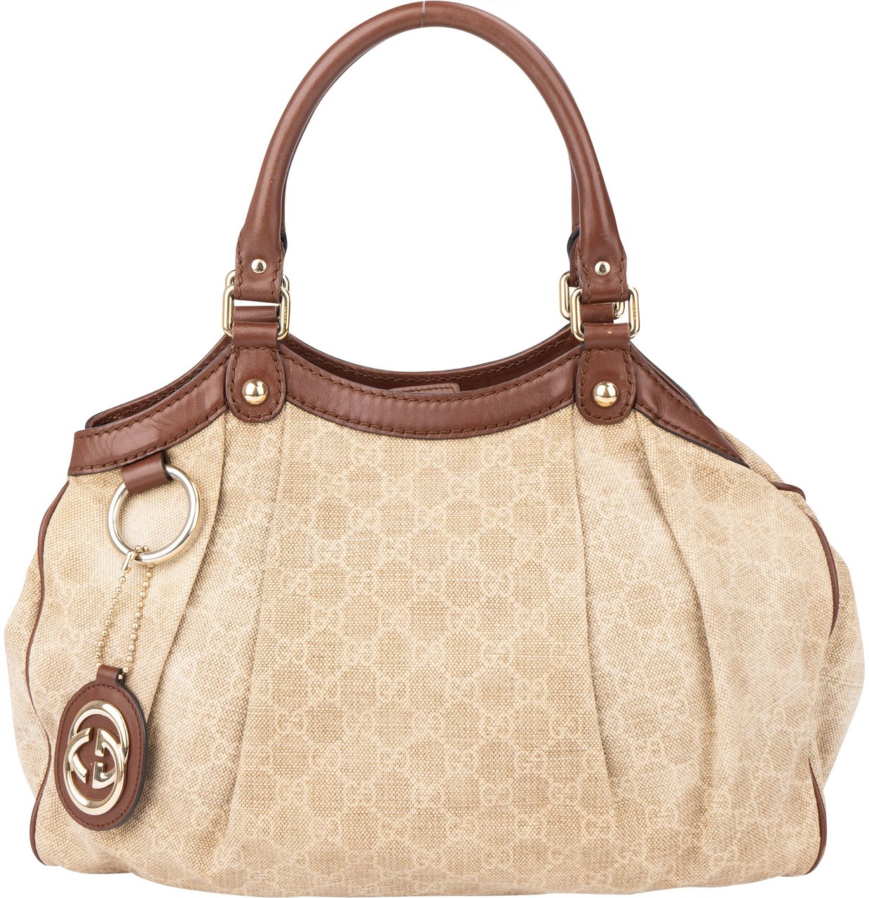 Gucci Gucci GG Monogram Sukey Handbag Beige