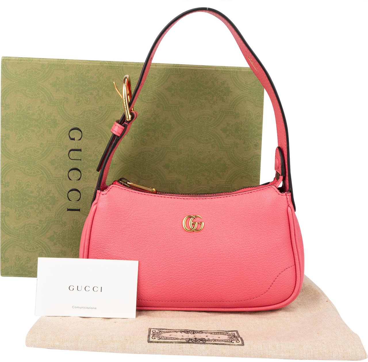 Gucci Pink Leather Aphrodite Handbag Roze