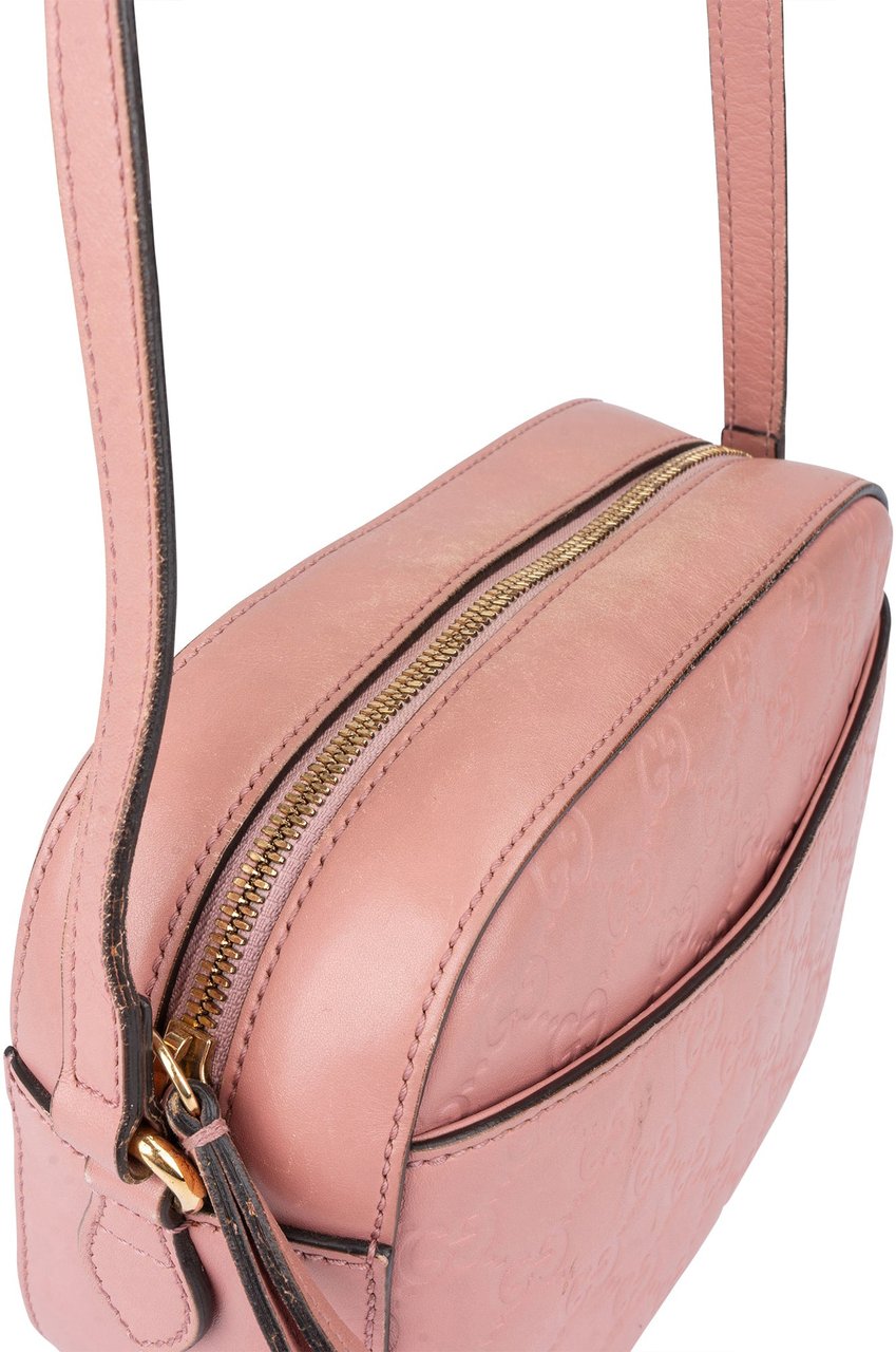 Gucci Gucci Pink GG Monogram Guccissima Crossbody Bag Roze