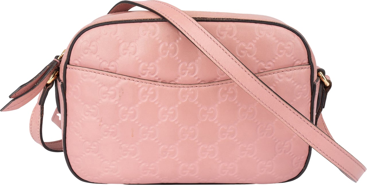 Gucci Gucci Pink GG Monogram Guccissima Crossbody Bag Roze