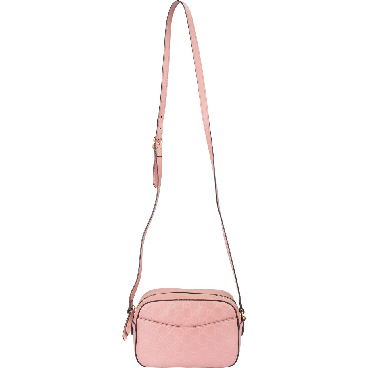 Gucci Gucci Pink GG Monogram Guccissima Crossbody Bag Roze