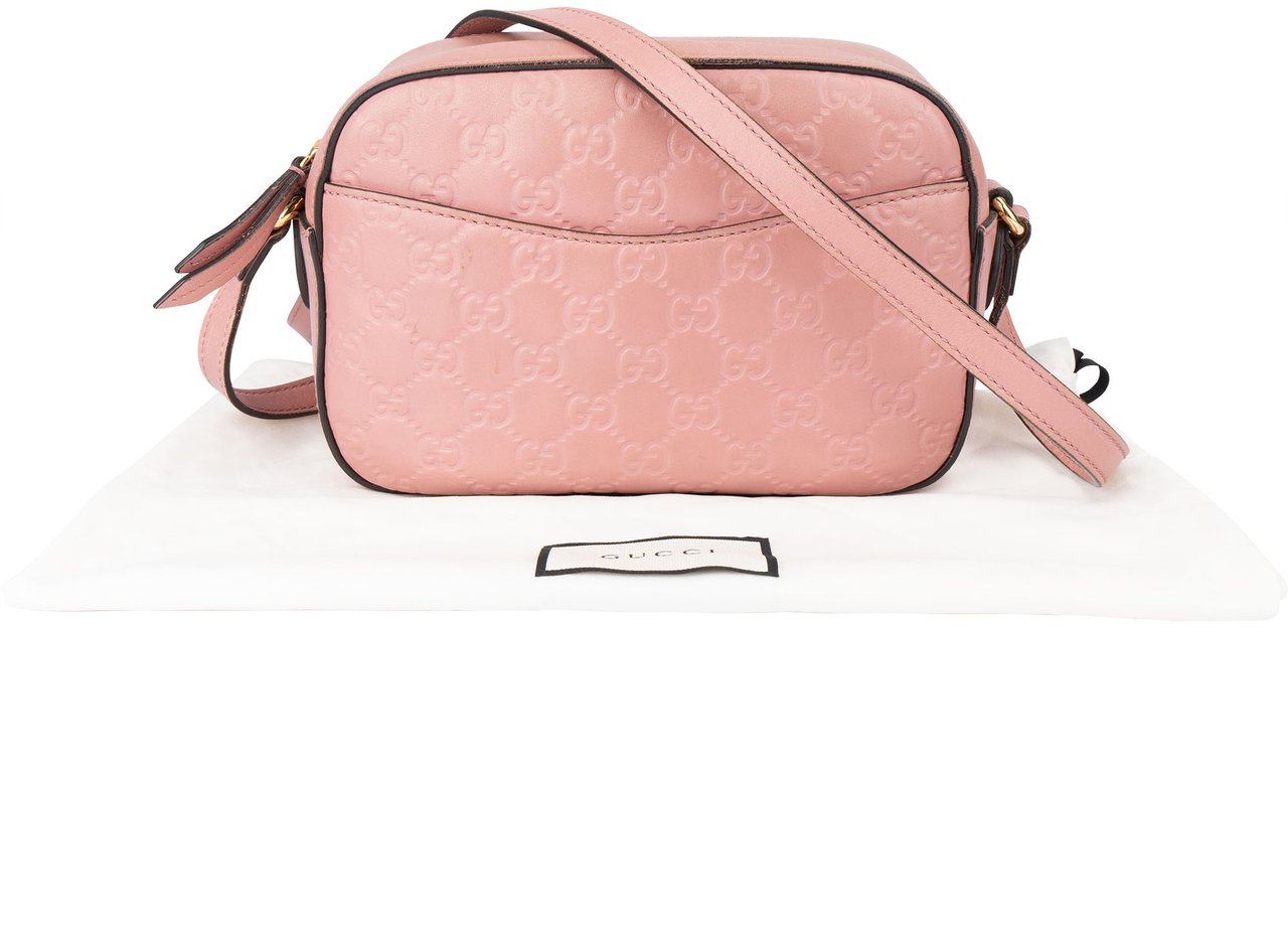 Gucci Gucci Pink GG Monogram Guccissima Crossbody Bag Roze