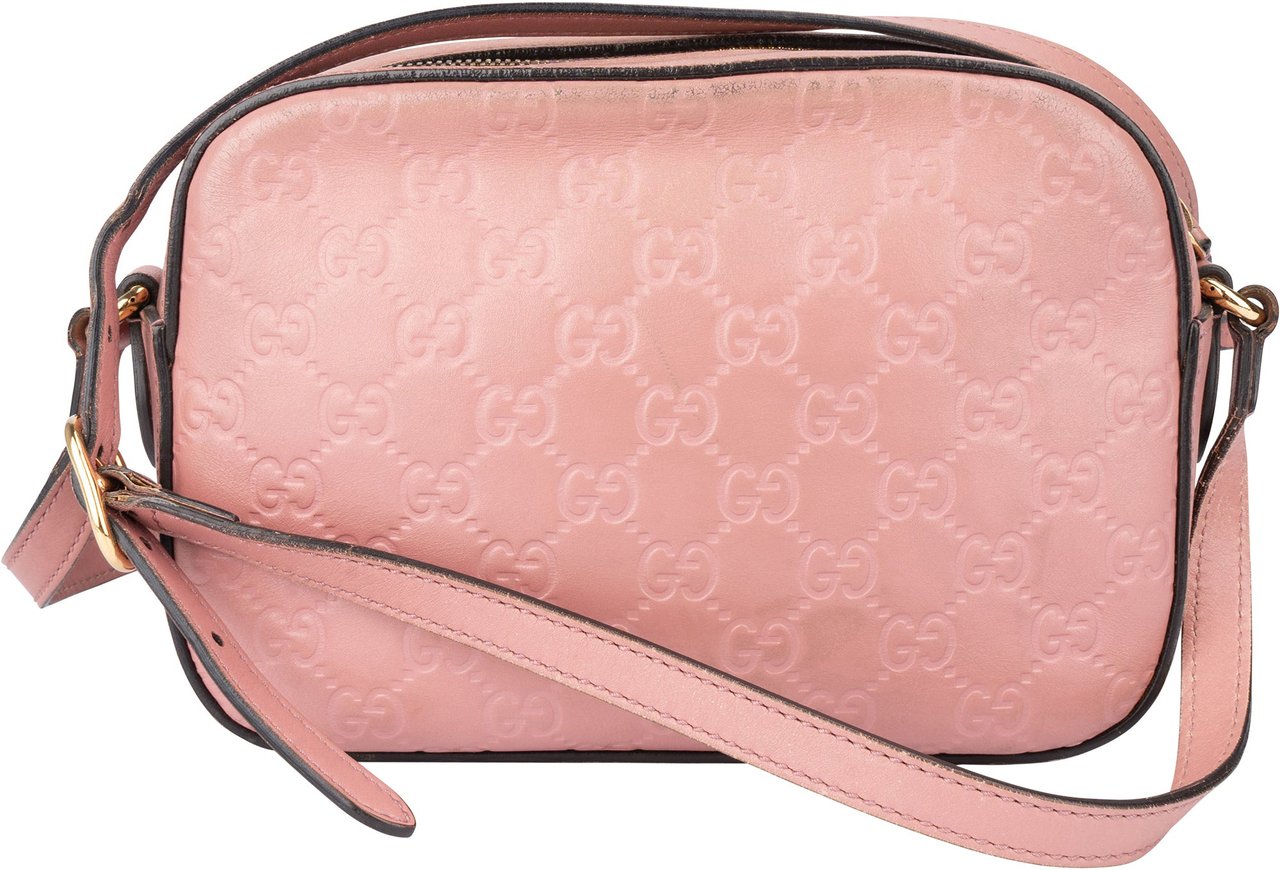Gucci Gucci Pink GG Monogram Guccissima Crossbody Bag Roze