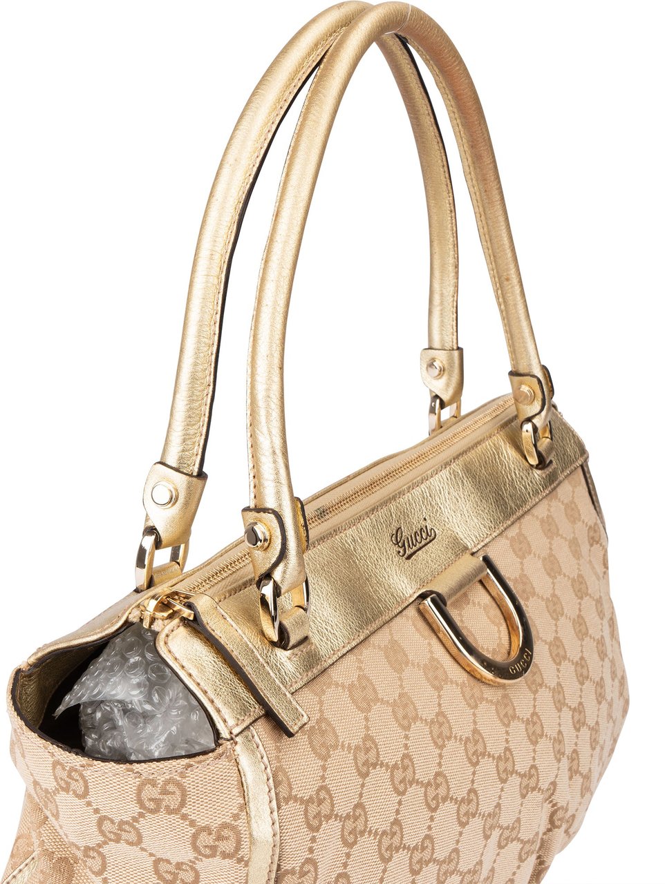 Gucci GG Monogram Abbey Handbag Beige