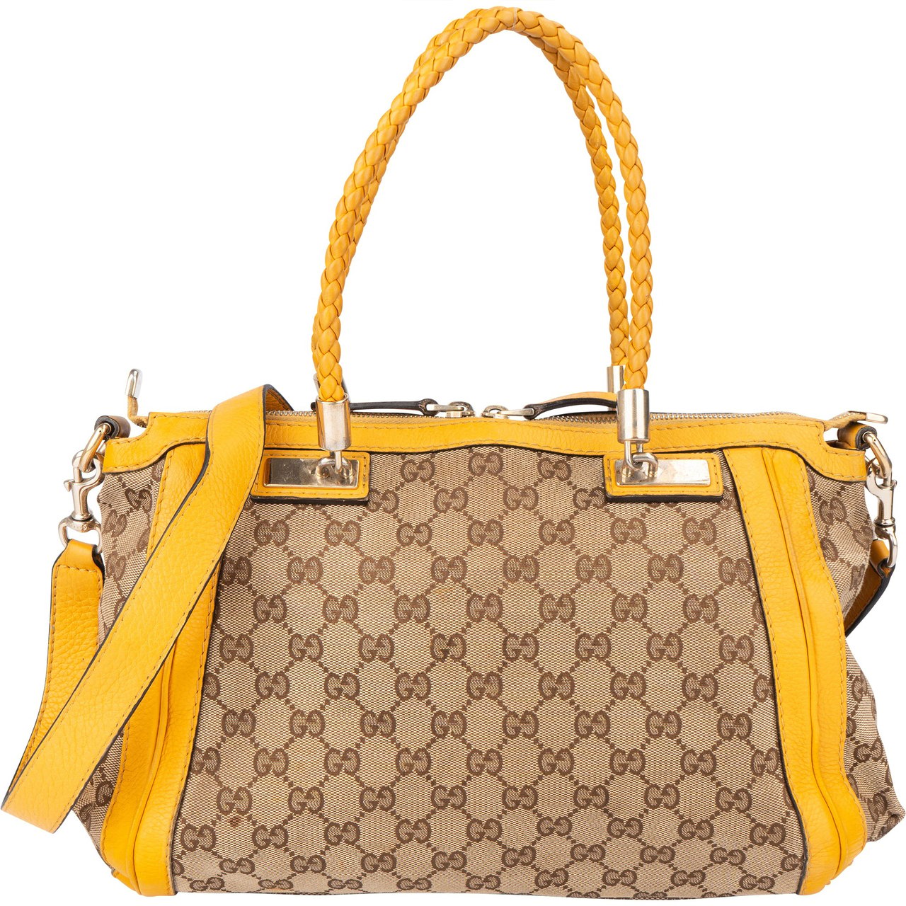Gucci GG Monogram Bamboo Handbag Bruin