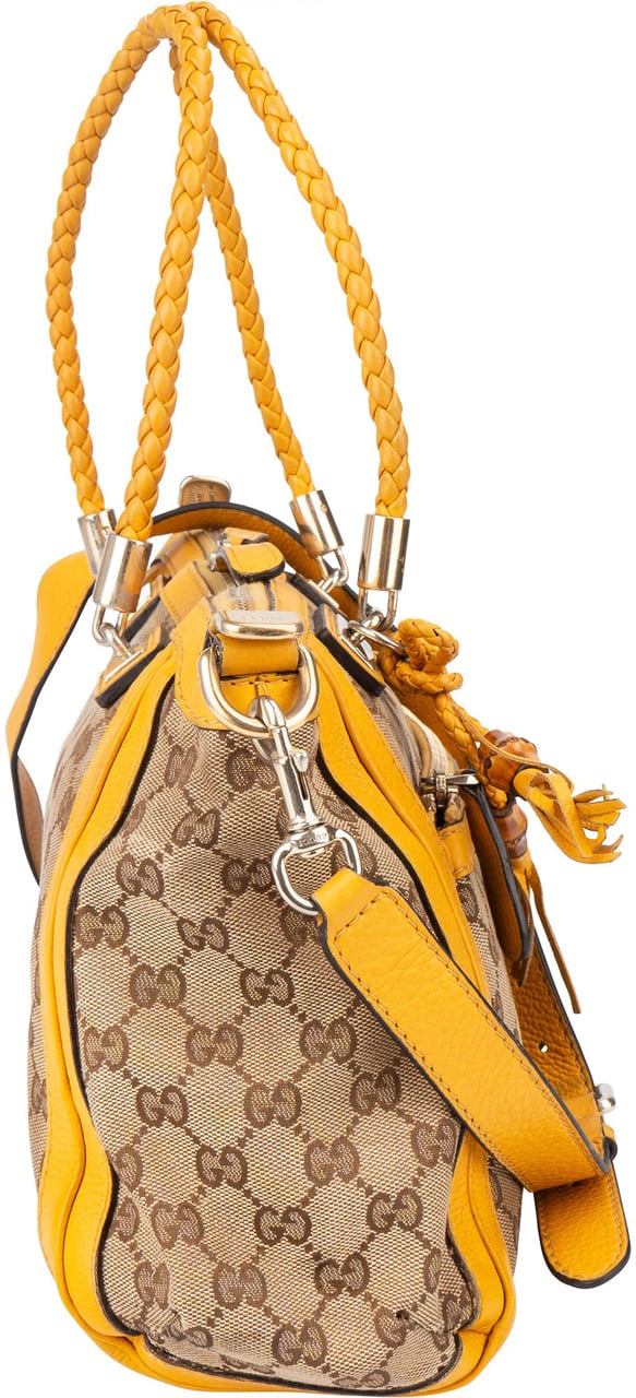 Gucci GG Monogram Bamboo Handbag Bruin