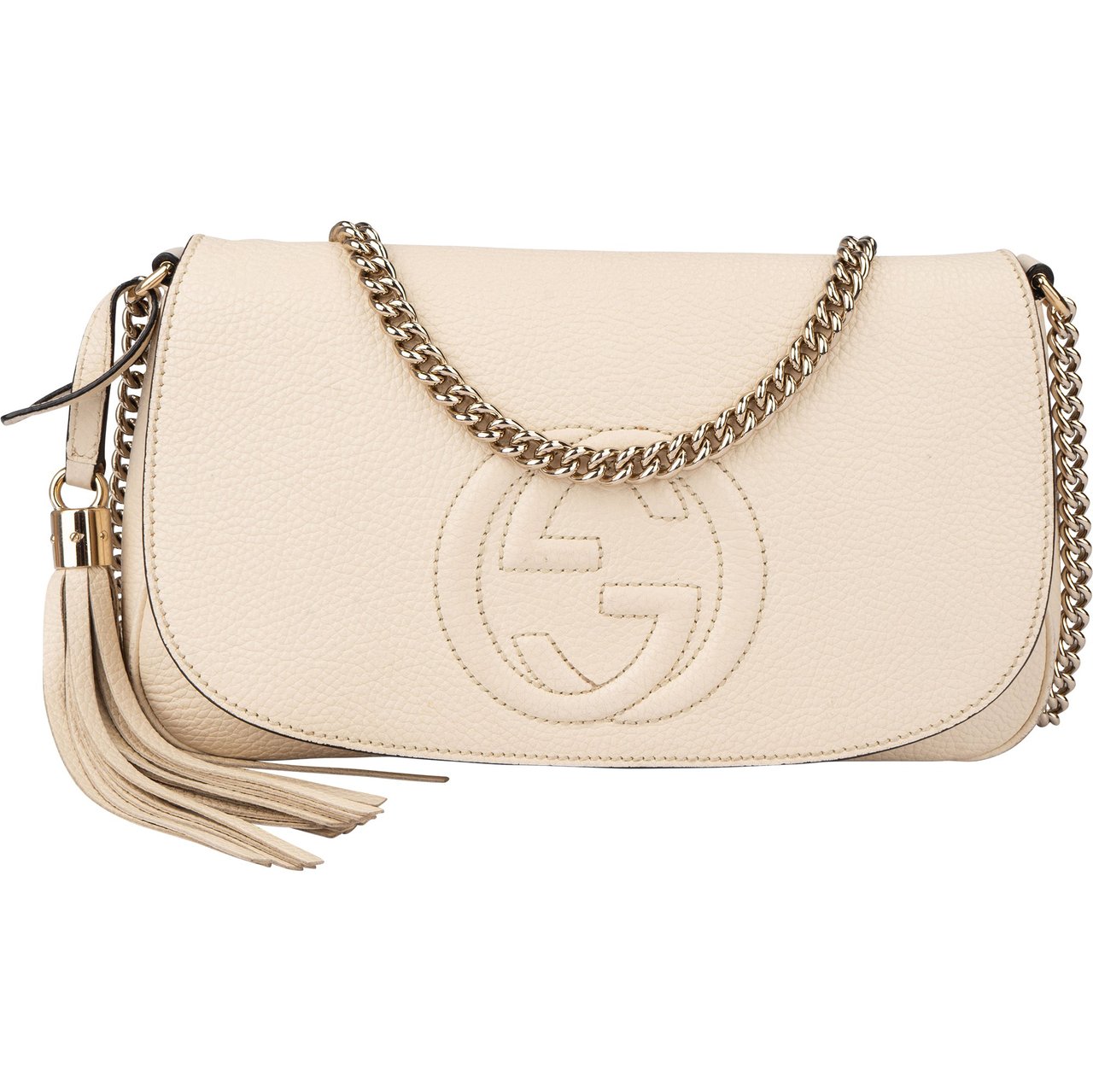 Gucci Gucci White Leather GG Soho Crossbody Bag Wit