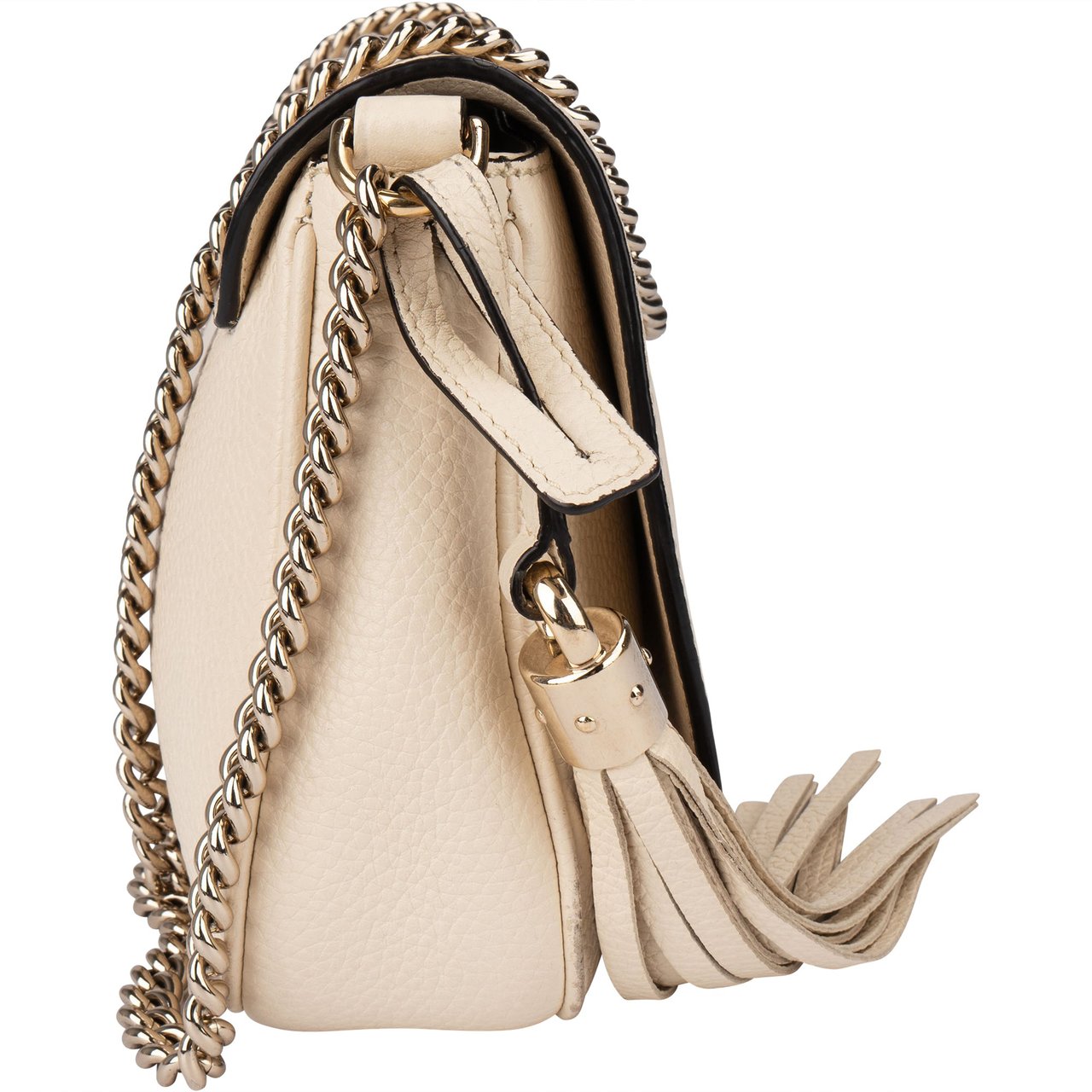 Gucci Gucci White Leather GG Soho Crossbody Bag Wit