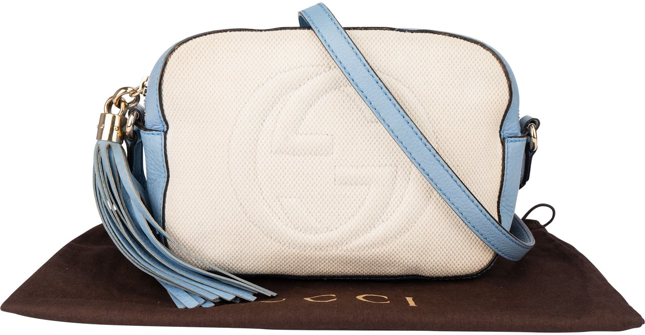 Gucci Gucci Bicolor GG Soho Crossbody Bag Blauw
